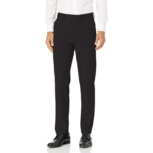 J.M. Haggar Mens Stretch Superflex Waist Slim Fit Flat Front Dress Pant 