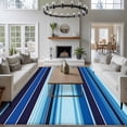 thumbnail image 4 of Area Rug 60×96in, Abstract Modern Blue Stripes Floor Carpet Living Room Rug, Mexican Geometric Lines Non-Slip Welcome Mat Indoor Rugs for Bedroom Dining Room, 4 of 9
