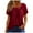 Red, variant on Womens Tops Women's Short Sleeve Solid Color 3 Button T Shirt Top Workout Tops Long Sleeve plus Size Neck Girl Tee Shirts Women Dot Sleeve Ladies Tan Summer Tops Red M