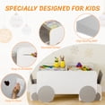 thumbnail image 4 of Yoneston Kids Table and Chair Set with Car-Shaped Design, Height-Adjustable Activity Table for Toddlers Art Craft Drawing Reading Learning, Gray+White, 4 of 9