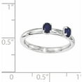 thumbnail image 2 of Created Sapphire Sterling Silver Two-Stone Ring, 2 of 7