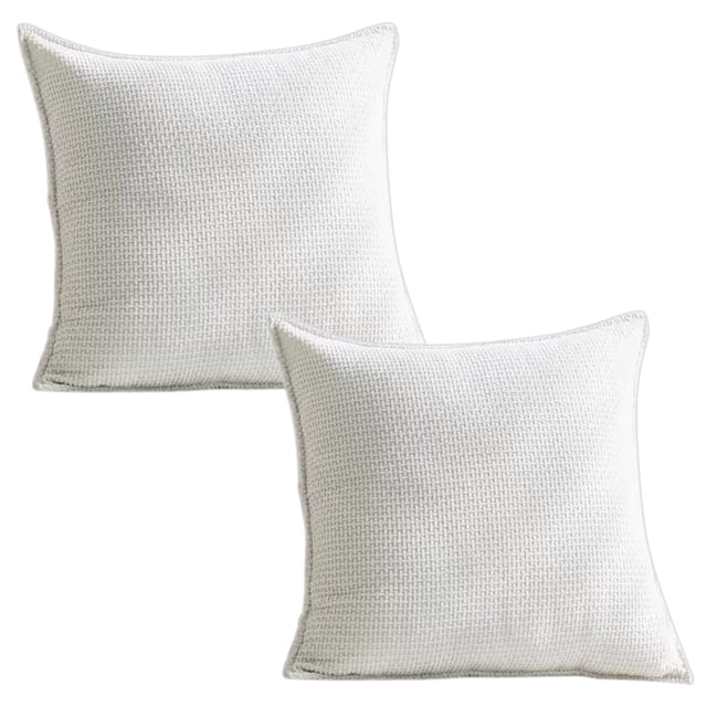Paquete de 2 fundas de almohada de 18 x 18 pulgadas, fundas de almohada de chenilla suave para sofá, sala de estar, sofá, fundas teñidas sólidas