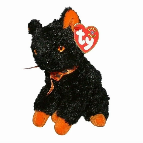 Ty Beanie Baby - FRAIDY the Black Cat 6" Push (BONUS ONE RANDOM TY ERASER)