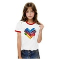 thumbnail image 6 of Boys Girls Heart Graphic T-shirts Cotton Kids Plain Round Neck Basic Top - Children School Active Tees Shirts Age 3-13 Years Red 5-6 Years, 6 of 6