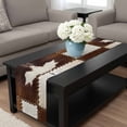 thumbnail image 5 of Cow Cowhide Table Runner 13x70 Inch Abstract Brown Seam Leather Table Runner Non-Slip Dresser Scarves for Holiday Decorations, Party, Dinner and Gatherings, 1 Pack, 5 of 8