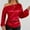 Red, variant on Ahabrexf Frivolous Blouse, Women's Fashion Solid Color Round Neck Long Sleeve Casual Top
