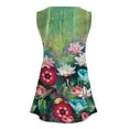 thumbnail image 6 of JINMGG Fashion Women's Summer V-Neck Sleeveless Print Casual Tank Top Blouse Green M, 6 of 7