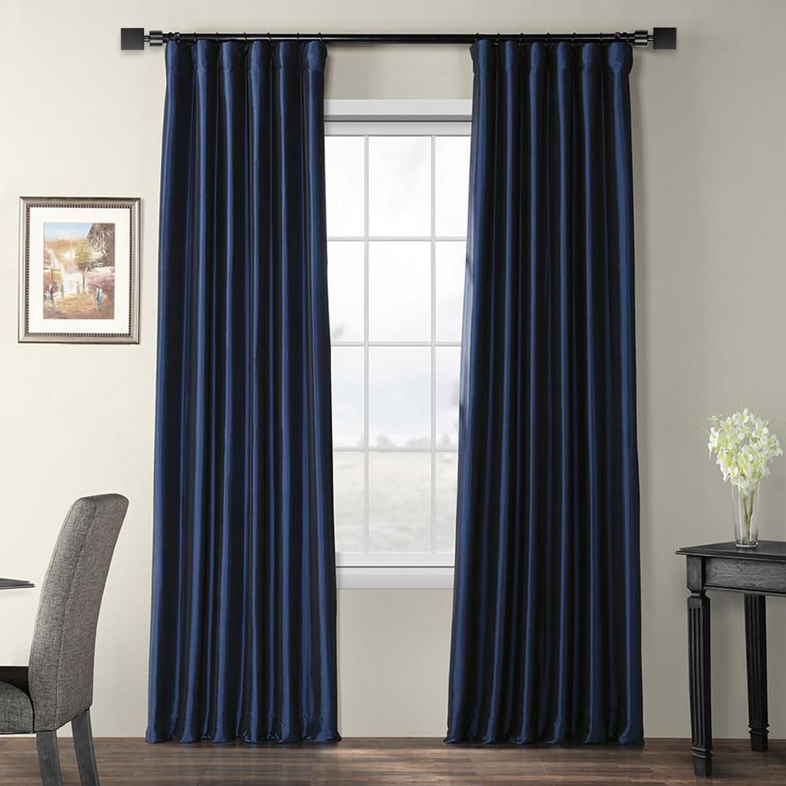 Urbanest 1" Wright Adjustable Curtain Rod, 28"-48", Black