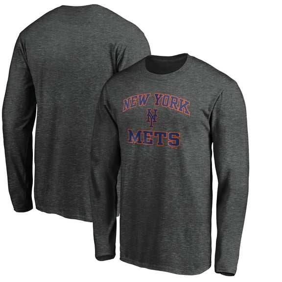 Men's Charcoal New York Mets Heart & Soul Team Long Sleeve T-Shirt