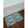 thumbnail image 2 of Turtle Bath Mat, Illustration of Sea Animals Underwater Creatures in Cartoon Style Design, Plush Bathroom Decor Mat with Non Slip Backing, 29.5" X 17.5", Blue Grey Multicolor, by Ambesonne, 2 of 2