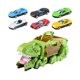 thumbnail image 4 of Juguete para vehículo de transporte de golondrinas, juguete transformador para coche de dinosaurio, vehículo para tragar dinosaurios para niños de 3, Verde 6 Coches, 4 of 8