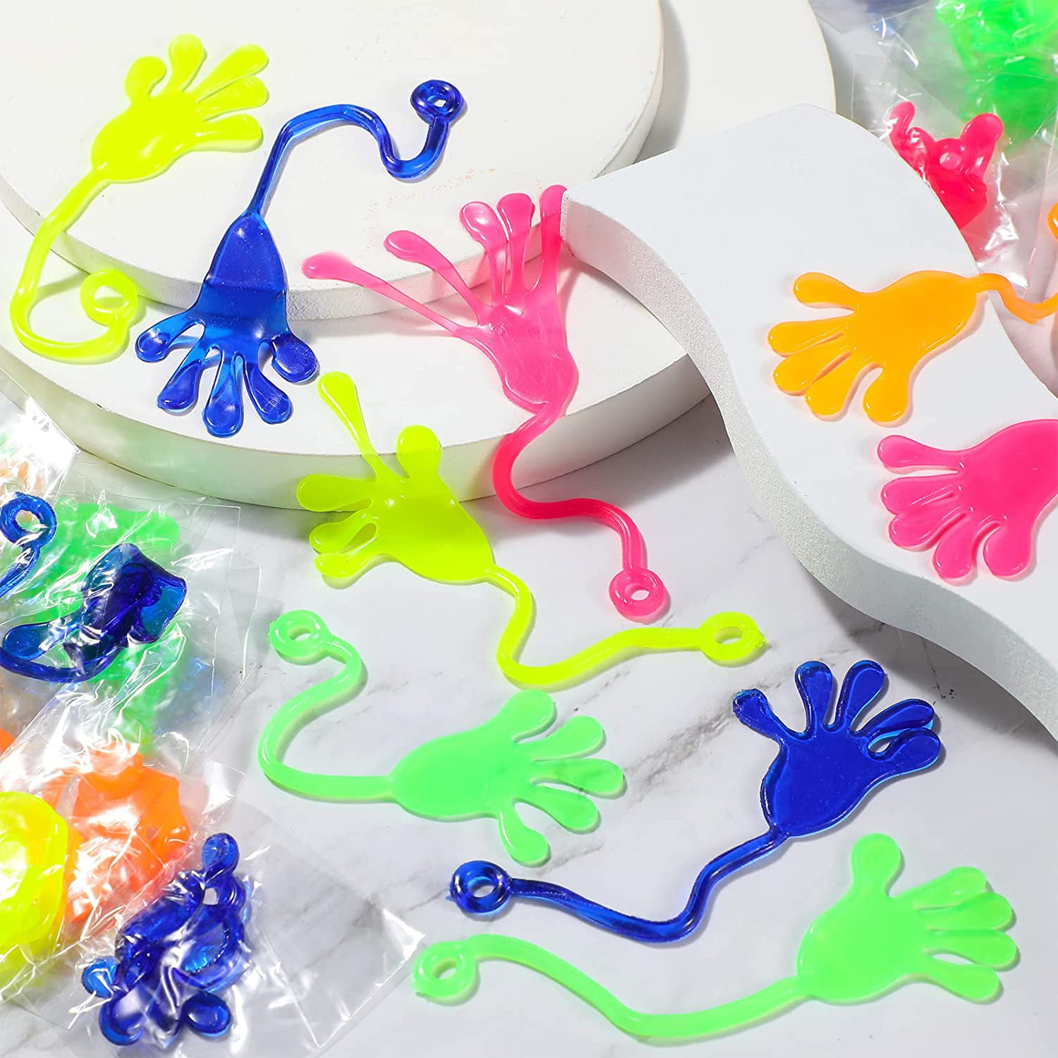  48PCS Sticky Hands Bulk Party Favors for Kids 4-8 8-12 Stretchy  Sticky Hand Fidget Toys Easter Basket Stuffers Kids Goodie Bag Stuffers  Treasure Box Toys for Classroom Prizes Birthday Party Supplies 