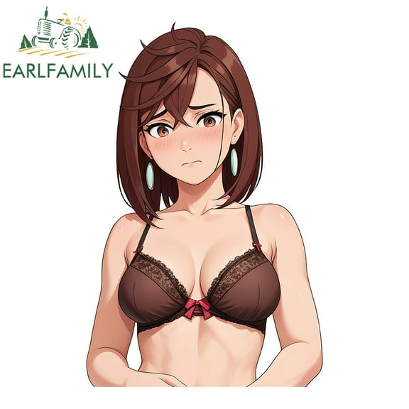 EARLFAMILY 5.1" Shy Ayase Momo Anime Car Decals Cute Bikini Girl Personalized Stickers