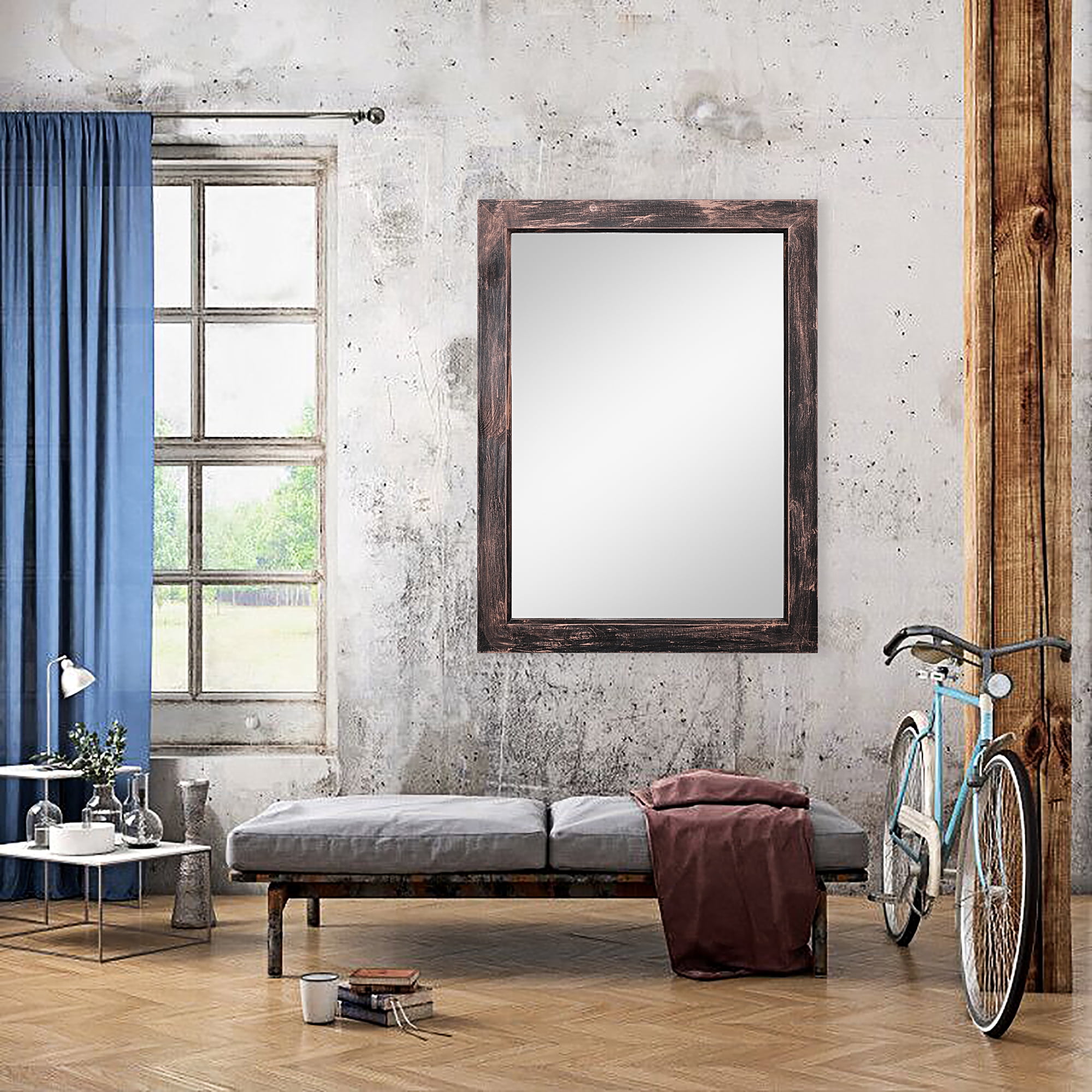 Buy Rustic 24'' X 47'' Artistic Wall Mirror, Large Bathroom Mirror with