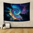 thumbnail image 3 of Blacklight Starry Sky Tapestry Trippy Fantasy Galaxy Forest Tapestries Aesthetic TreesTapestries Wall Hanging for Bedroom,40Wx28H, 3 of 5