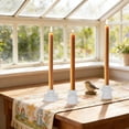thumbnail image 2 of Vintage Ribbed Taper Glass Candle Holders,Tea Candle Holder for Table Centerpieces, Wedding Decorations and Dinner Parties, 3pcs, 2 of 6