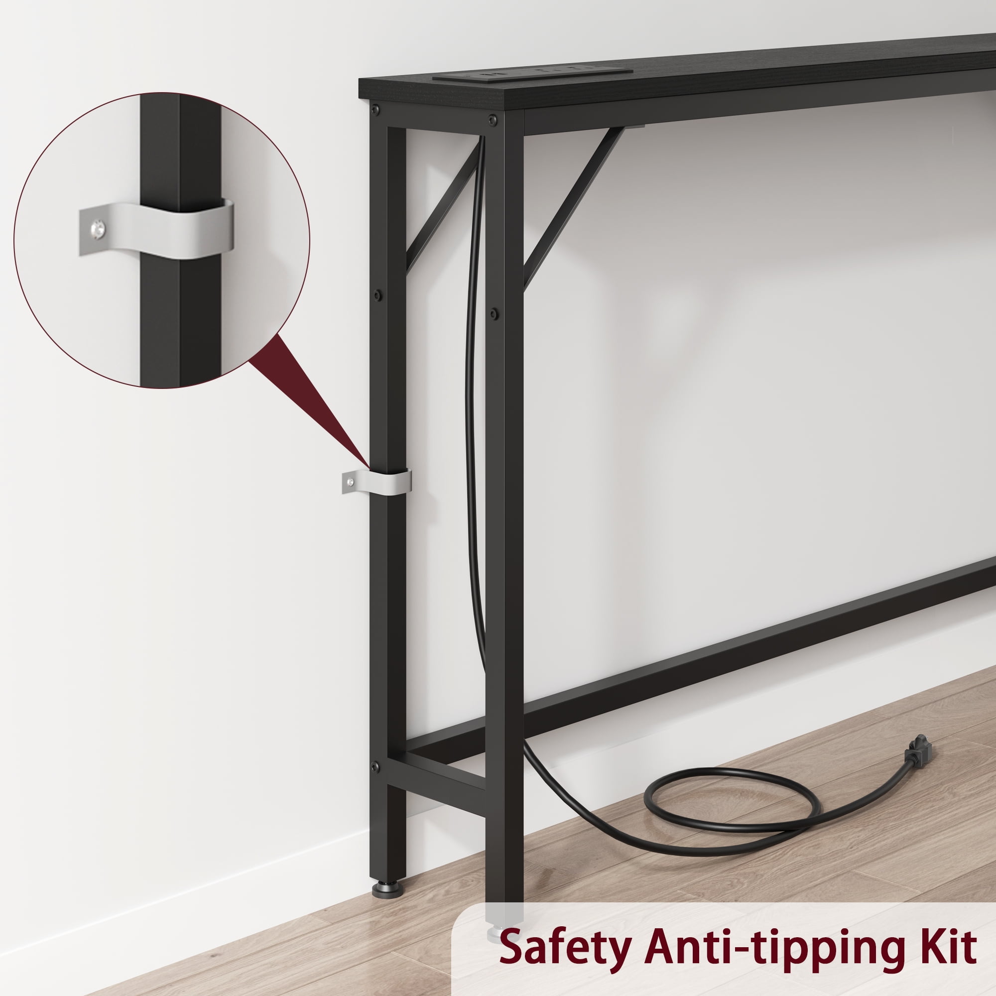 5.9" Narrow Sofa Table, Skinny Console Table with Storage, Slim Behind Couch Table for Living Room, Entryway, Hallway, Foyer