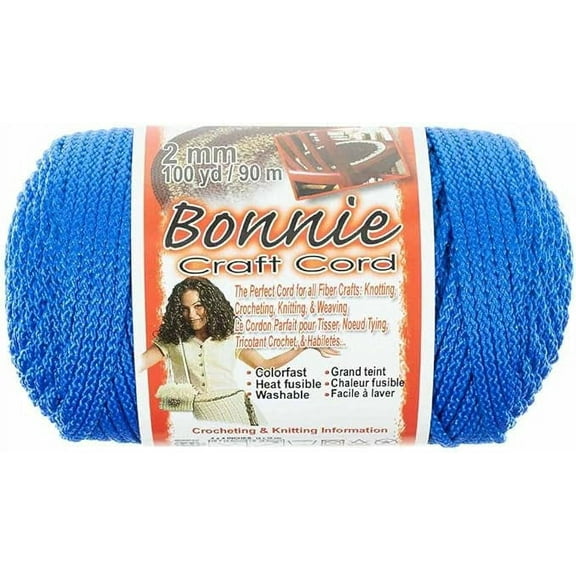 2mm Bonnie Crafting Cord Macramé Knitting Weaving Crafts 100 Yard Spool Royal