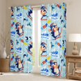 thumbnail image 2 of Homewish Kawaii Winter Penguin Curtains Pack of 2 (42x84 Each), Blue Snow Mountain Curtains Blackout, Cartoon Antarctic Animal Bedroom Curtains, Window Curtains Decor, 2 of 6