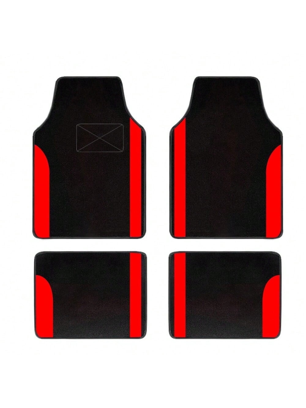 Tuqiang Car floor mats for Nissan for Leaf Plush-tread floor mats Suede Black and Red