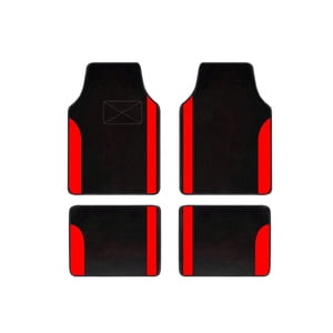 Tuqiang Car floor mats for Nissan for Leaf Plush-tread floor mats Suede Black and Red