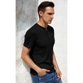 thumbnail image 3 of GIRUNS Men's Short Sleeve Waffle Henley T-Shirt Summer Casual Tee For Men, 3 of 6