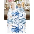 thumbnail image 2 of Burlap Table Runner 120 Inches Long, Blue Octopus Ocean Starfish Non-Slip Kitchen Table Runners for Dining Room Everyday Use Party Table Decorations Sea Monster Ocean Seaweed, 2 of 9