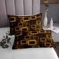thumbnail image 3 of YST Geometry Yellow Black Kids Coverlet Set,Geometric Grid Lines Bedspread Set Queen Size For Boys Girls Room Decor,Square Quilt Set Gradient Cubes Modern Bedding Set, 3 of 3