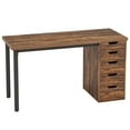 thumbnail image 5 of Fnova Modern Computer Desk with 5 Drawers, 47.24" Home Office Desk, Brown, 5 of 15