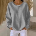 thumbnail image 2 of Qingpeng Womens Lightweight Tops Solid Color Pullover Loose Crew Neck Long Sleeve Workout Sports Casual Tee Shirts, 2 of 6