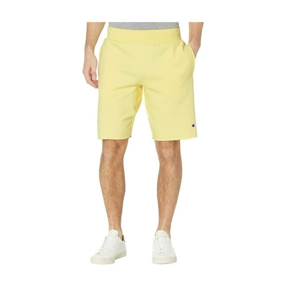 CHAMPION Mens Yellow Adjustable Waist Fleece Lined Lounge Shorts M