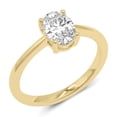 thumbnail image 2 of 1.50 Carat - Oval Lab Grown Basket Regular Shank Setting Solitaire Diamond Engagement Ring in 14K Yellow Gold | E-F Color, VS1-VS2 Clarity (Ring Size: 6), 2 of 3