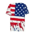 thumbnail image 4 of Summer Cleans Tops For Women American Flag Graphic Tee Shirts Henley Neck Tunic Tops Short Sleeve T Shirts Pullover Sweater Blouses Light Breathable T-Shirt Beach Vacation Outfits, 4 of 5