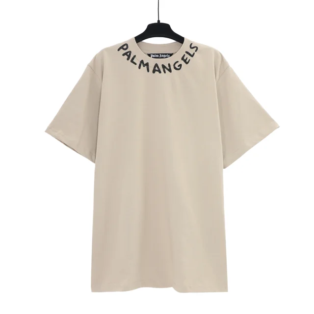 Palm Angels-Tops de manga corta para hombre y mujer, Tops informales de algodón con cuello redondo y letras impresas, misma moda de verano