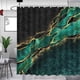 thumbnail image 1 of Cortina de ducha con vetas doradas de mármol negro, cortina de baño de arte de lujo, lavable a máquina, tela impermeable, multiusos, 71 x 71 pulgadas, 1 of 5
