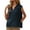 Dark Blue, variant on Solid Tank Top for Women Sleeveless Collared V Neck Tee Tops Side Split Hem Casual Blouse White XXL