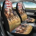 thumbnail image 3 of ZIATUBLE Horse American Flag Front Auto Seat Cover Stretch Vehicle Bucket Seat Cover Set 2 Packs Fit for Car Truck SUV for 4 of July Vehicle Protector Front Seats Covers Car Decor Accessories, 3 of 7