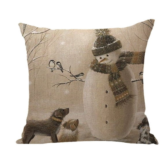 Yidarton Christmas Elk Series Pattern Pillowcase Waist Cushion Cover Home Linen Digital Printing Pillow Case