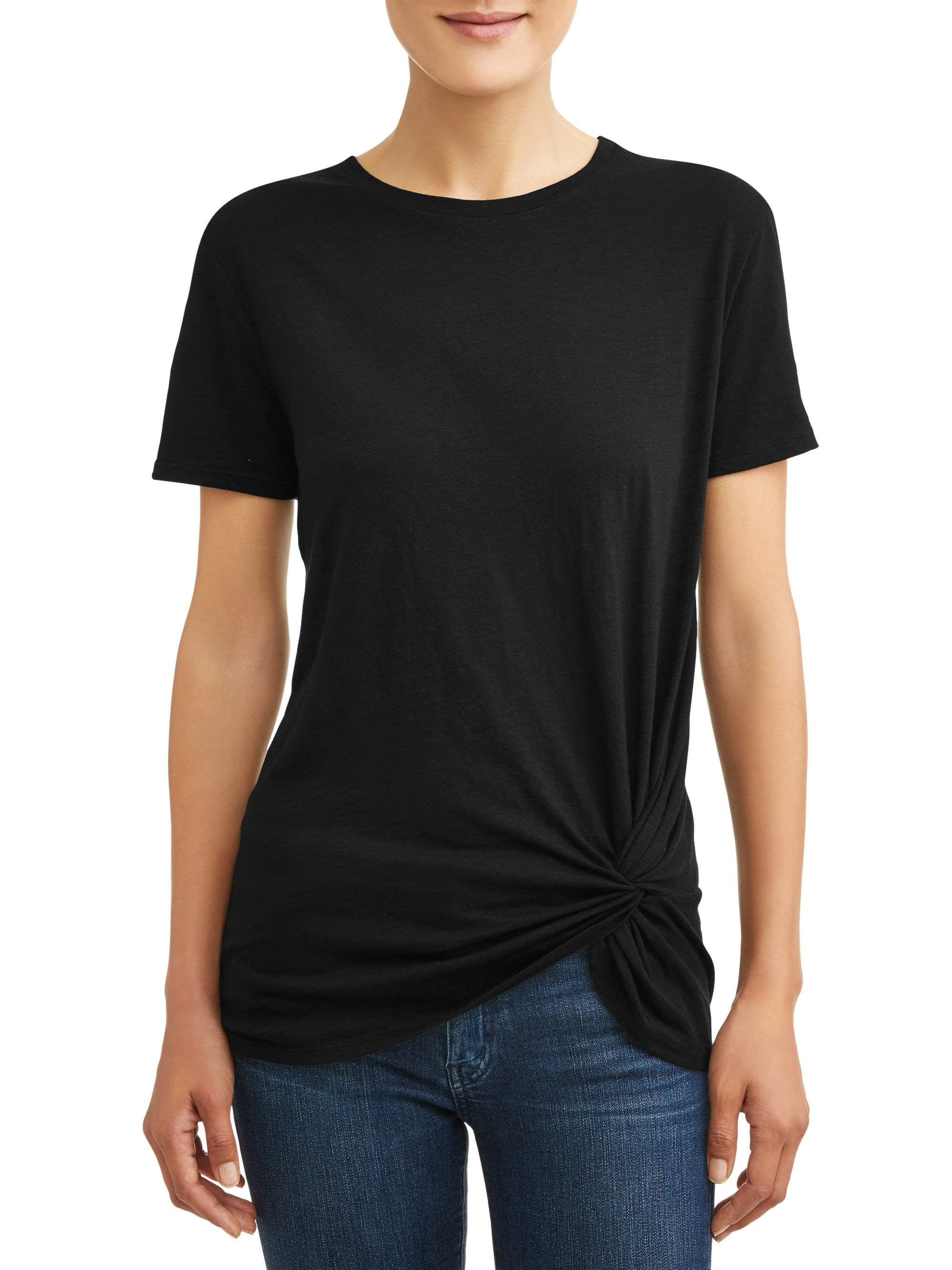 Women's Twist Front T-Shirt - Walmart.com