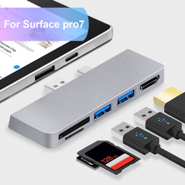 Adaptador compatible con USB 3.0 Dock HDMI para concentrador de lector de tarjetas SD/TF para Surface Pro 7