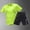 Fluorescent green, variant on Men's Sports Suit 2pcs, Summer Running Quick-Drying T-Shirt & Ice Silk Shorts Set, Breathable Fabric Gym Fitness Outfit, Badminton Training Clothes Casual Athletic Activewear Tracksuit
