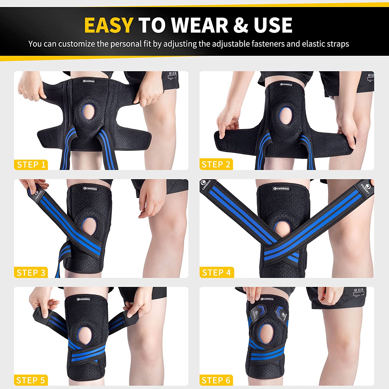 Cambivo Knee Brace with Side Stabilizers, Size L photo 8