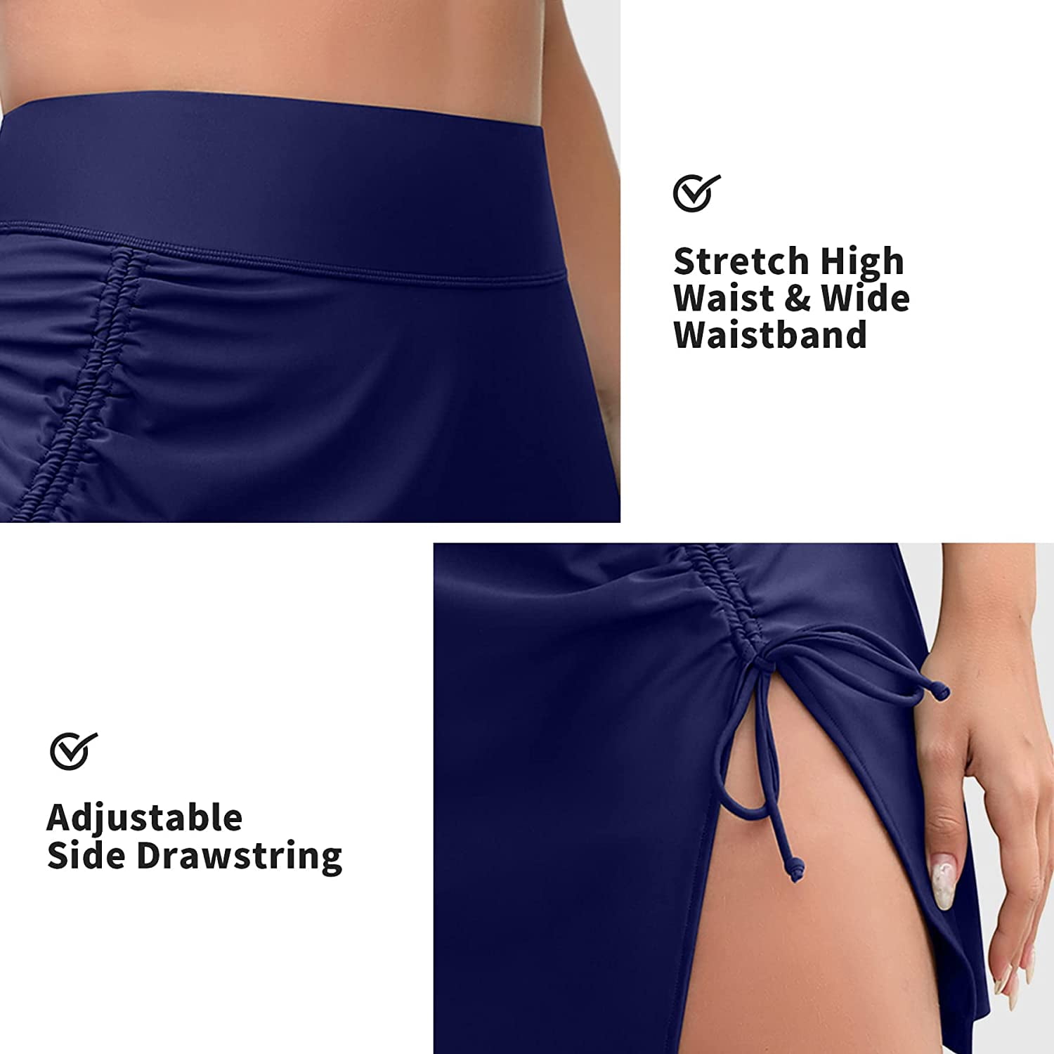 ALove Women Split Swim Skirts For Women Plus Size High Waist Bikini Swim Bottoms