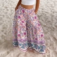 thumbnail image 4 of Wide Leg Palazzo Pants for Women Casual Drawstring Flowy Beach Trousers with Pockets Vacation, 4 of 6
