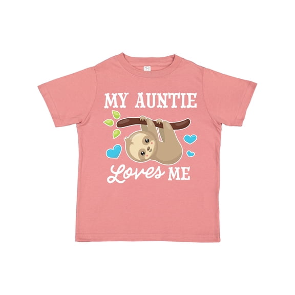 Inktastic My Auntie Loves Me with Sloth and Hearts Boys or Girls Toddler T-Shirt