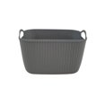 Homz Large Decorative Storage Rattan Bin, Grey, Set of 12