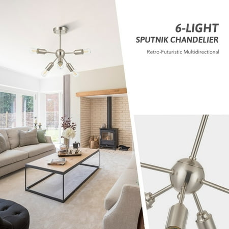 

14 Sputnik Chandelier Semi Flush Mount Ceiling Light Fixture with 6 Lights