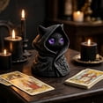 thumbnail image 1 of The Mysterious Cape Cats Statue Dressed In A Cape Is A Gothic-style Blacks Cats Statue., 1 of 5