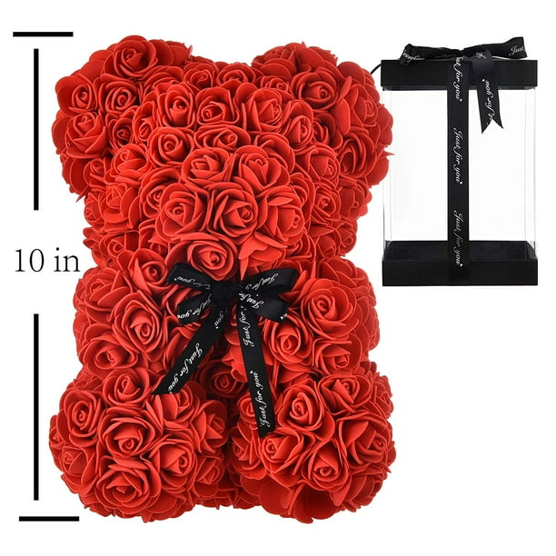 Turnada Rose Bear, Rose Bear Best Git, Red Rose Teddy Bear, Clear Gift Box, Teddy Bear Cub ...