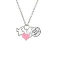 thumbnail image 2 of Delight Jewelry Silvertone Texas Outline - Light Pink Heart Nurse Strong Zoe Necklace, 2 of 4